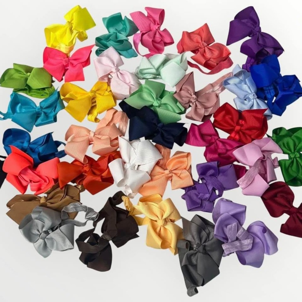 Baby Girl Bow Headbands Excellent Condition Pink Purple Brown Tan Orange‎ & More